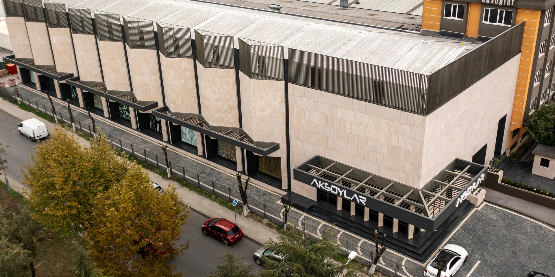 Aksoylar Natural Stone tesisinin havadan görünümü